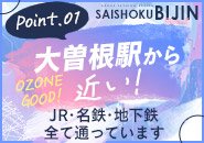 大曽根駅から徒歩３分の好立地でありながら、大通りに面していない為、お店の出入りが目立たず、安心して働ける環境下にあります。身バレ実績が過去に１度もない点も、こういった条件が少なからず関係していると考えております。